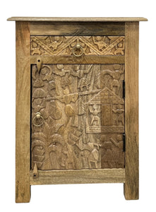 Carved aboriginal design  bedside