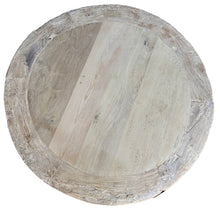 Round cart wheel coffee table