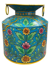 Metal handpainted planter / decor