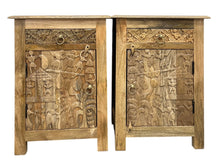 Carved aboriginal design  bedside