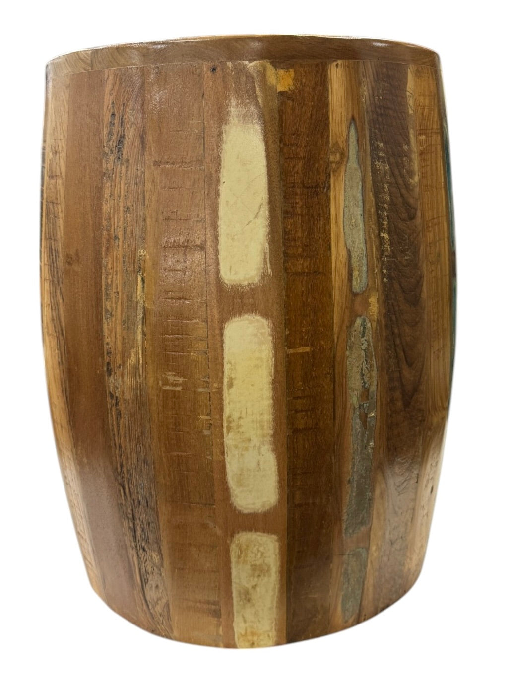Recycled teak side stool / table