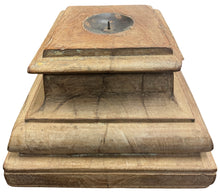 Antique Wooden Pillar Column Base Candle Holder Original Old Hand Carved
