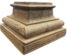 Antique Wooden Pillar Column Base Candle Holder Original Old Hand Carved