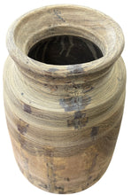 Vintage grain timber pot / vase