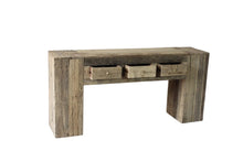 Teak root console with drawers