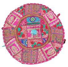 Patchwork round ottoman