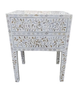 Floral mother of pearl bedside