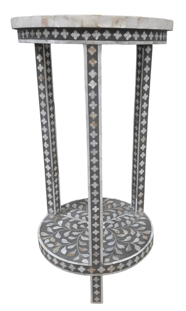 Round inlay sidetable – Akasha Furniture and Homewares