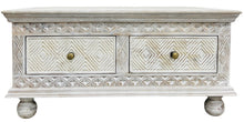 Square timber coffee table with storage