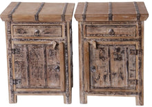 Narrow rustic bedsides