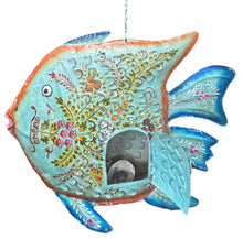 Reclaimed metal fish candle holder