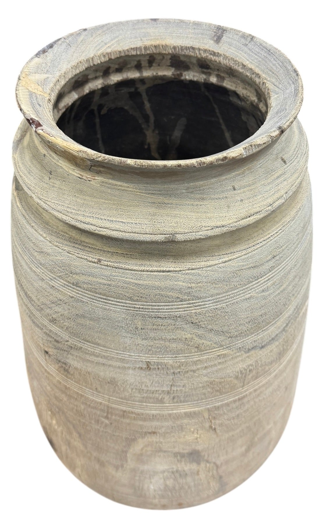 Old wooden pot