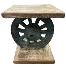 Cart wheel stool / low side table