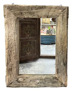 Teak root mirror