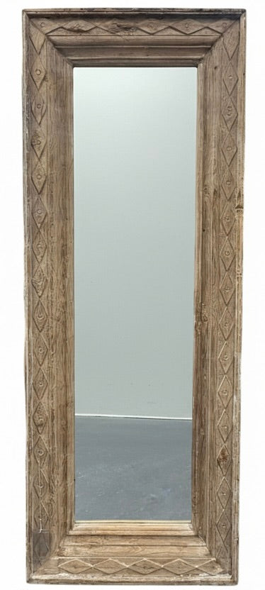 Teak narrow mirror