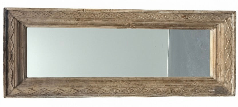 Teak narrow mirror