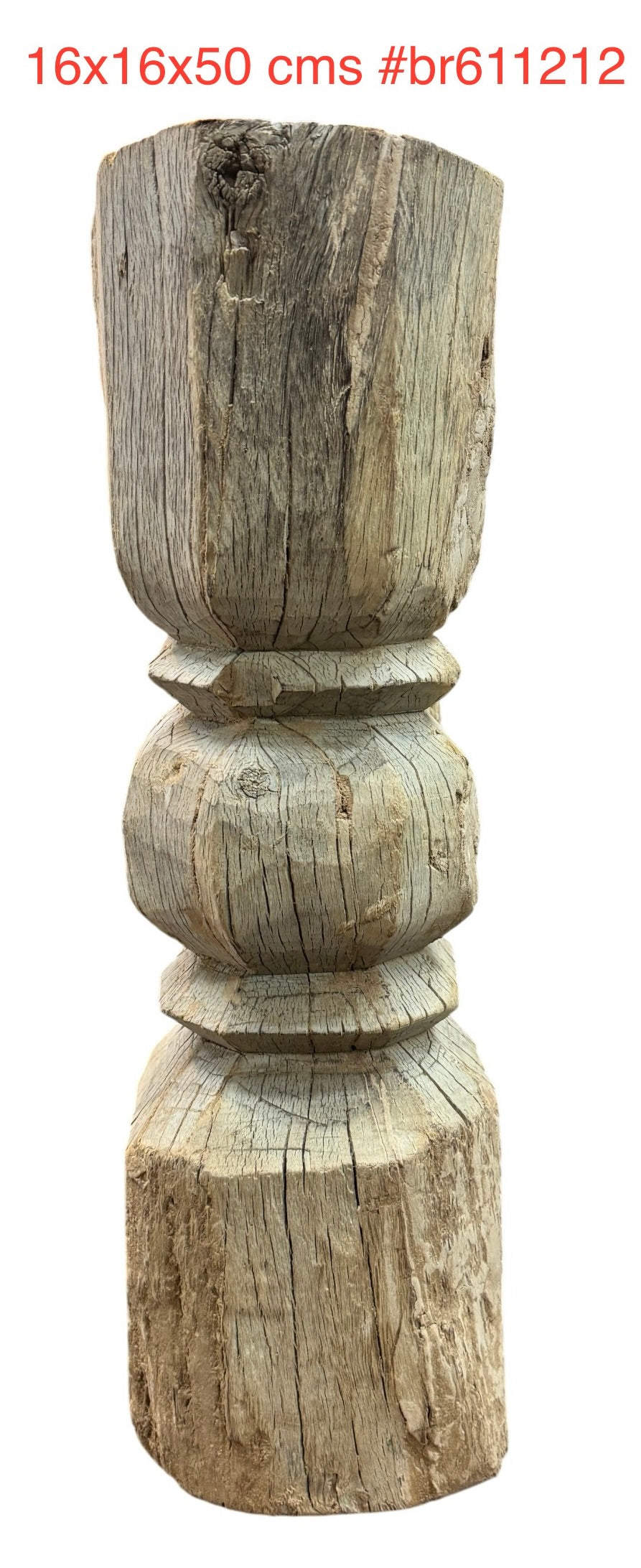 Pillar teak candle holders