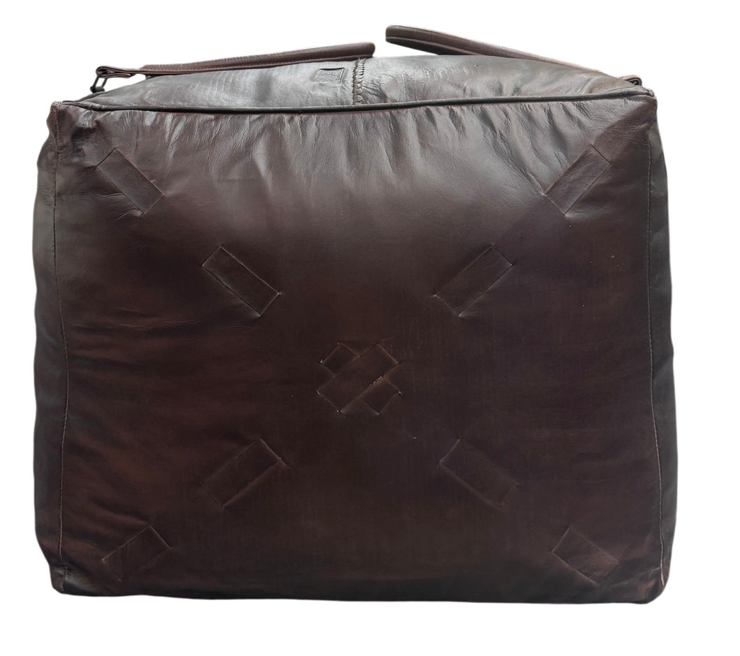 Premium leather large ottoman