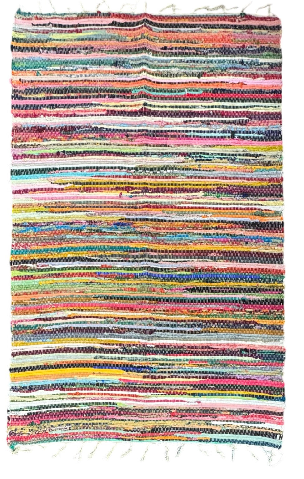 Multicolored boho chindi rug