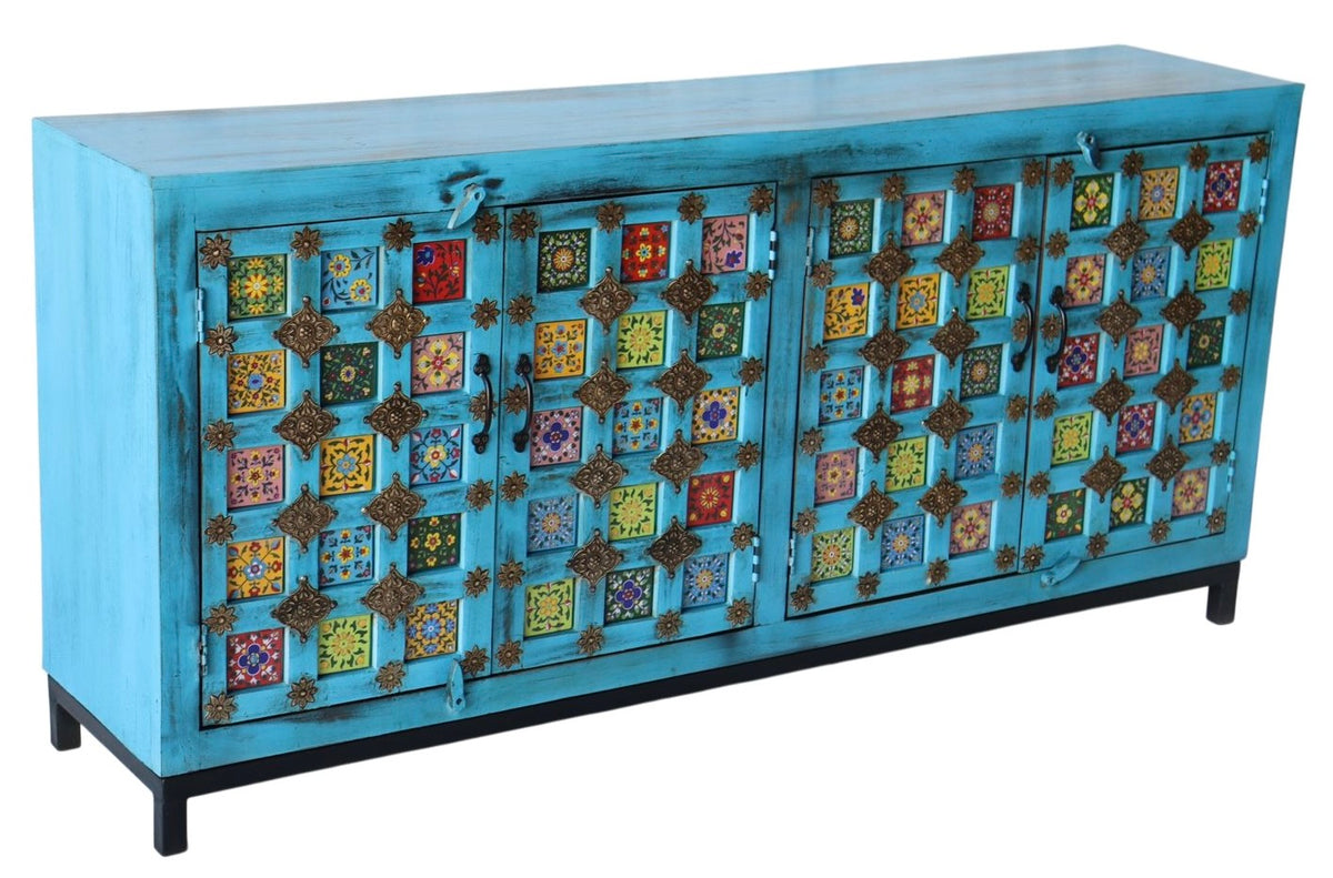 4 door tiled sideboard