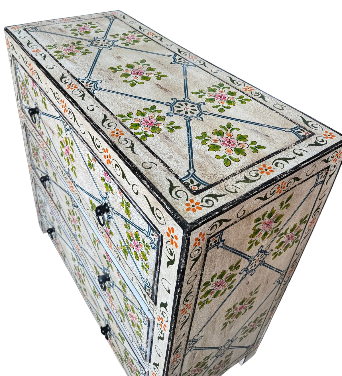 Hand-painted chest of drawer