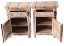 Narrow rustic bedsides