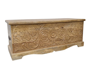 Carved blanket box / coffee table