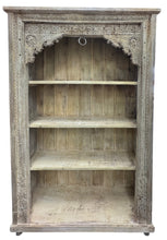 Large teak open bookshelf