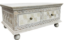 Square timber coffee table with storage