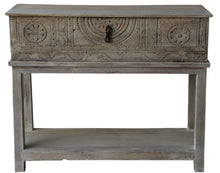 Teak console with storage