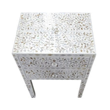 Floral mother of pearl bedside