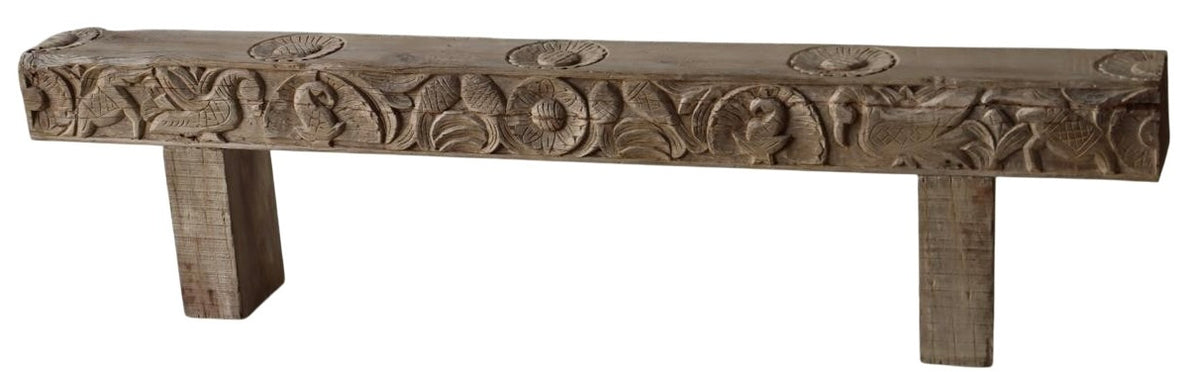 Ultra slim long wooden old door frame bench