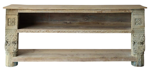 Unique console teak wood