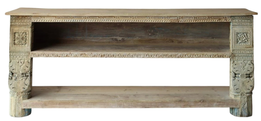Unique console teak wood