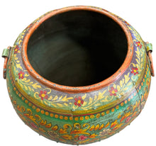 Hand-painted metal planter