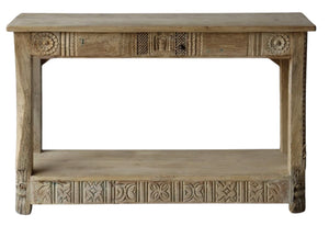 Bleached carved console