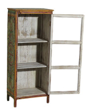 Hand painted narrow cabinet / display unit