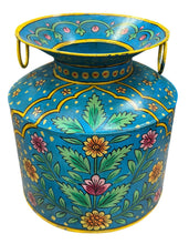 Metal handpainted planter / decor