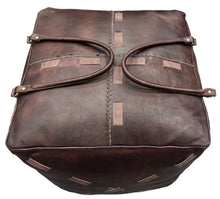 Premium leather large ottoman