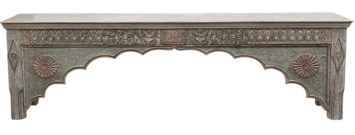 Extra large teak console