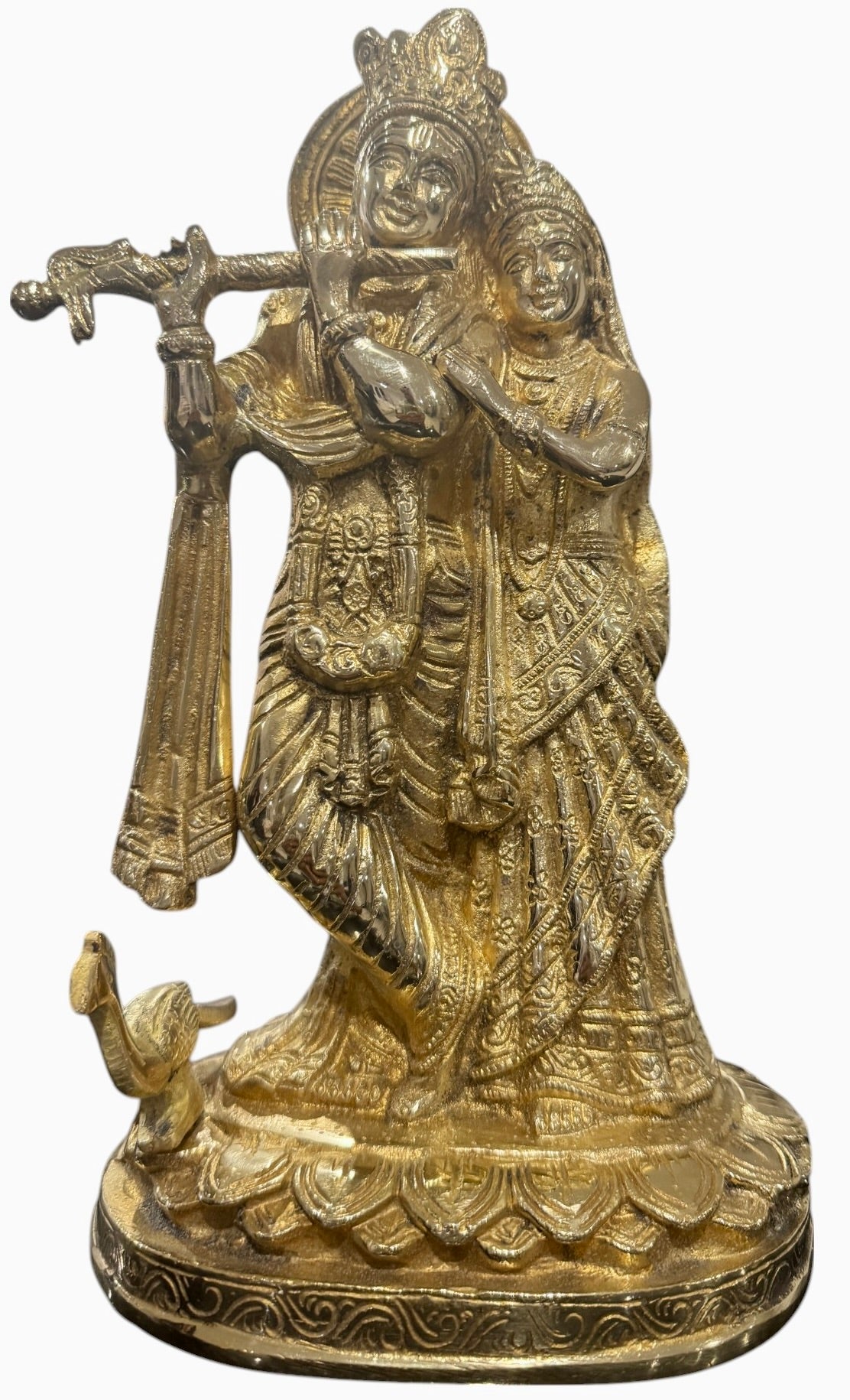 Radha Krishna brass statue