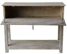 Teak console with storage
