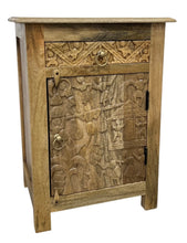 Carved aboriginal design  bedside