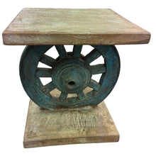 Cart wheel stool / low side table