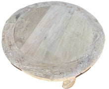 Round cart wheel coffee table