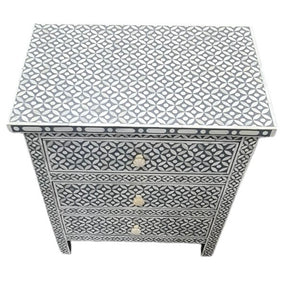 3 Drawer bedside Bone Inlay