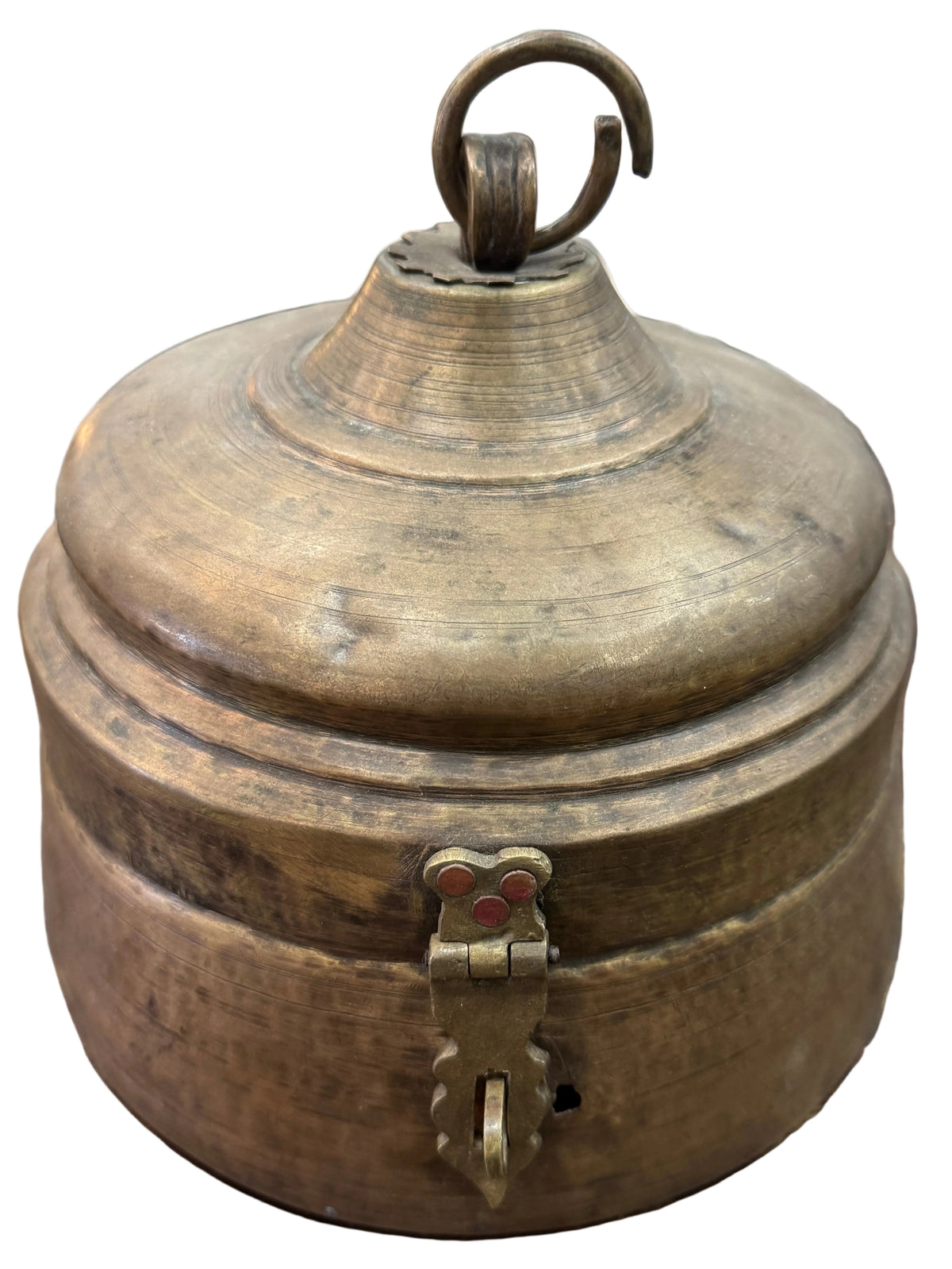 Indian Brass Paan Box From Rajasthan - Early 20thC