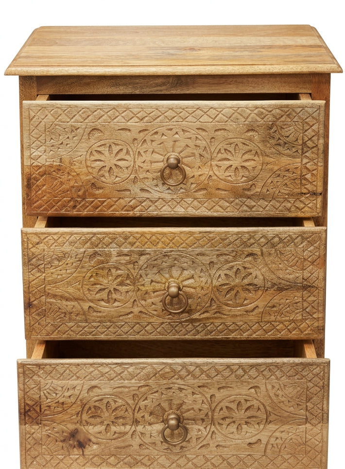 Tall 3 drawer bedside / sidetable