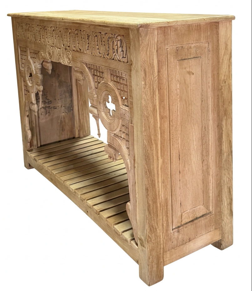Natural / Bleached Console Intricate Carving