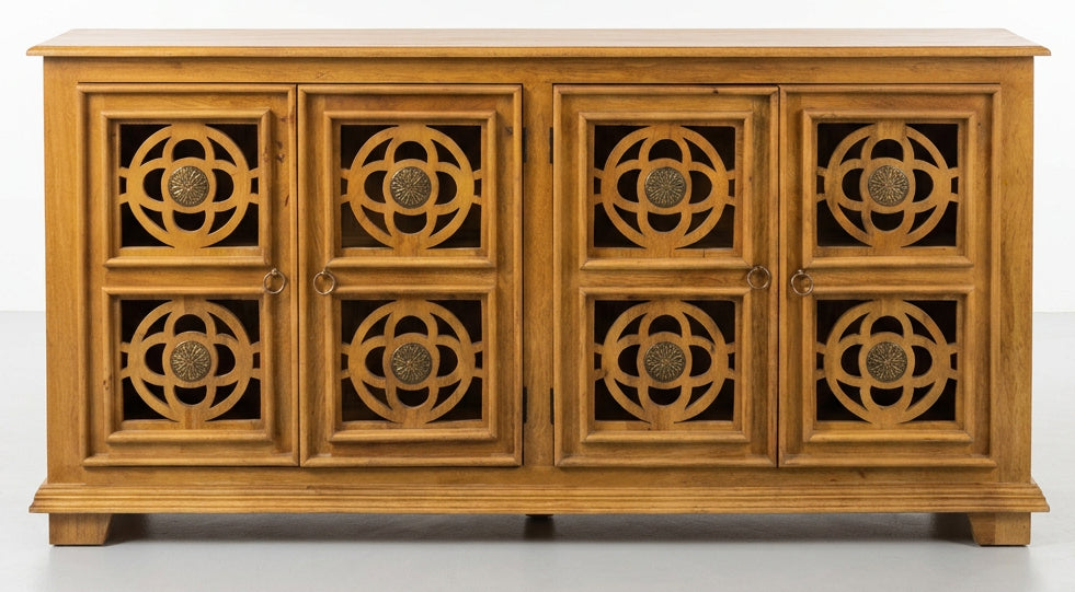 sideboard timber and brass